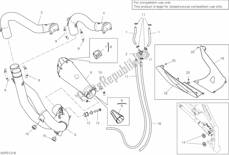 All parts for the 39d - Accessories of the Ducati Superbike Superleggera V4 USA 998 2020